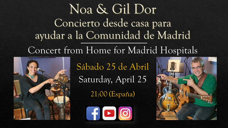 La célebre cantante israelí Noa celebrará una actuación musical el sábado 25 de abril, a partir de las 21:00, en apoyo de la Comunidad de Madrid.