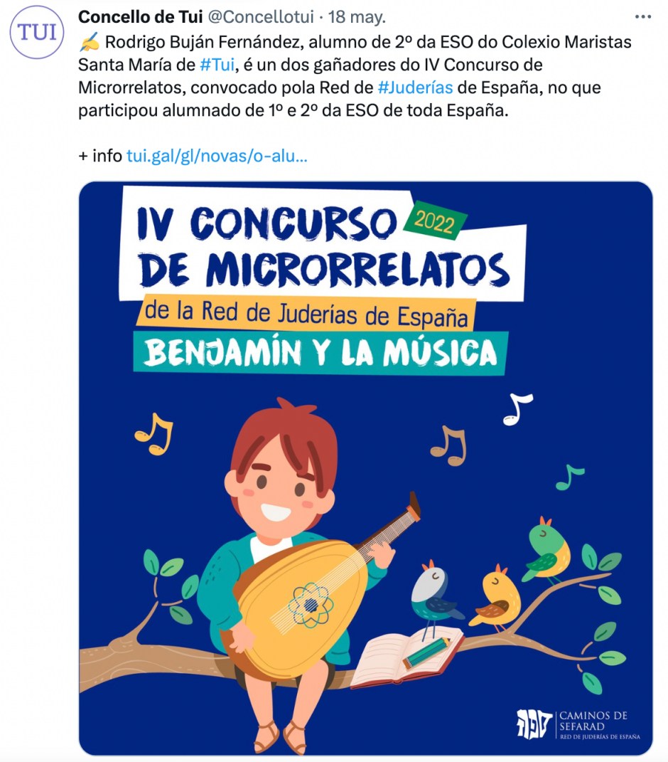 La Red de Juderías de España entrega sus diplomas a los finalistas del IV Concurso de Microrrelatos